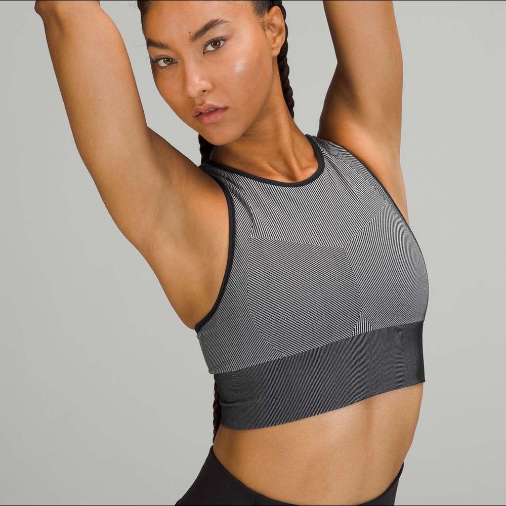 NWT Lululemon Ebb to Train Bra *Medium Support, C/D Cup Black / White